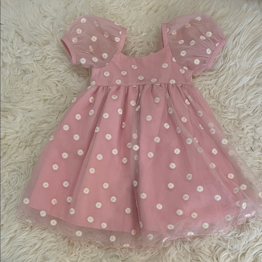 Janie and Jack Pink Floral Tulle Dress